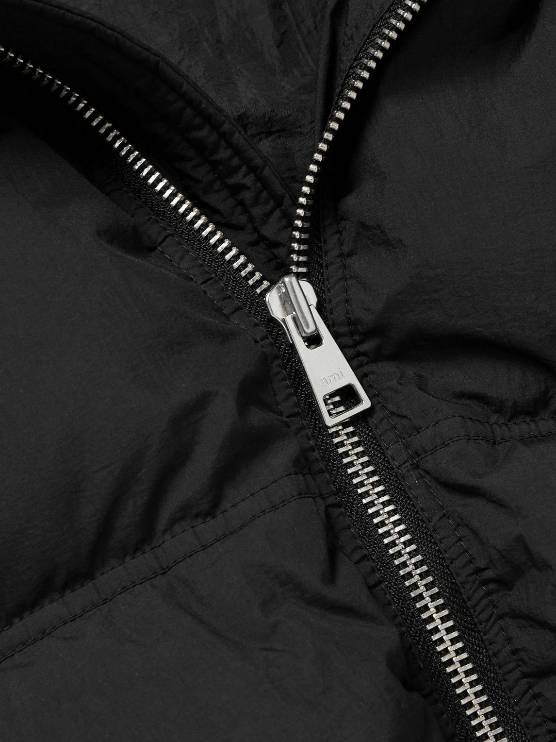 AMI PARIS - Logo-Appliquéd Quilted Shell Down Jacket - Black
