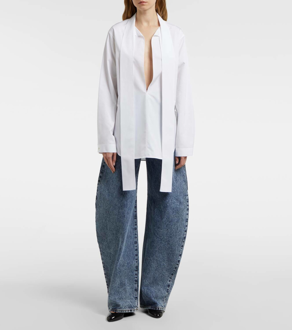 Alaïa Scarf cotton blouse