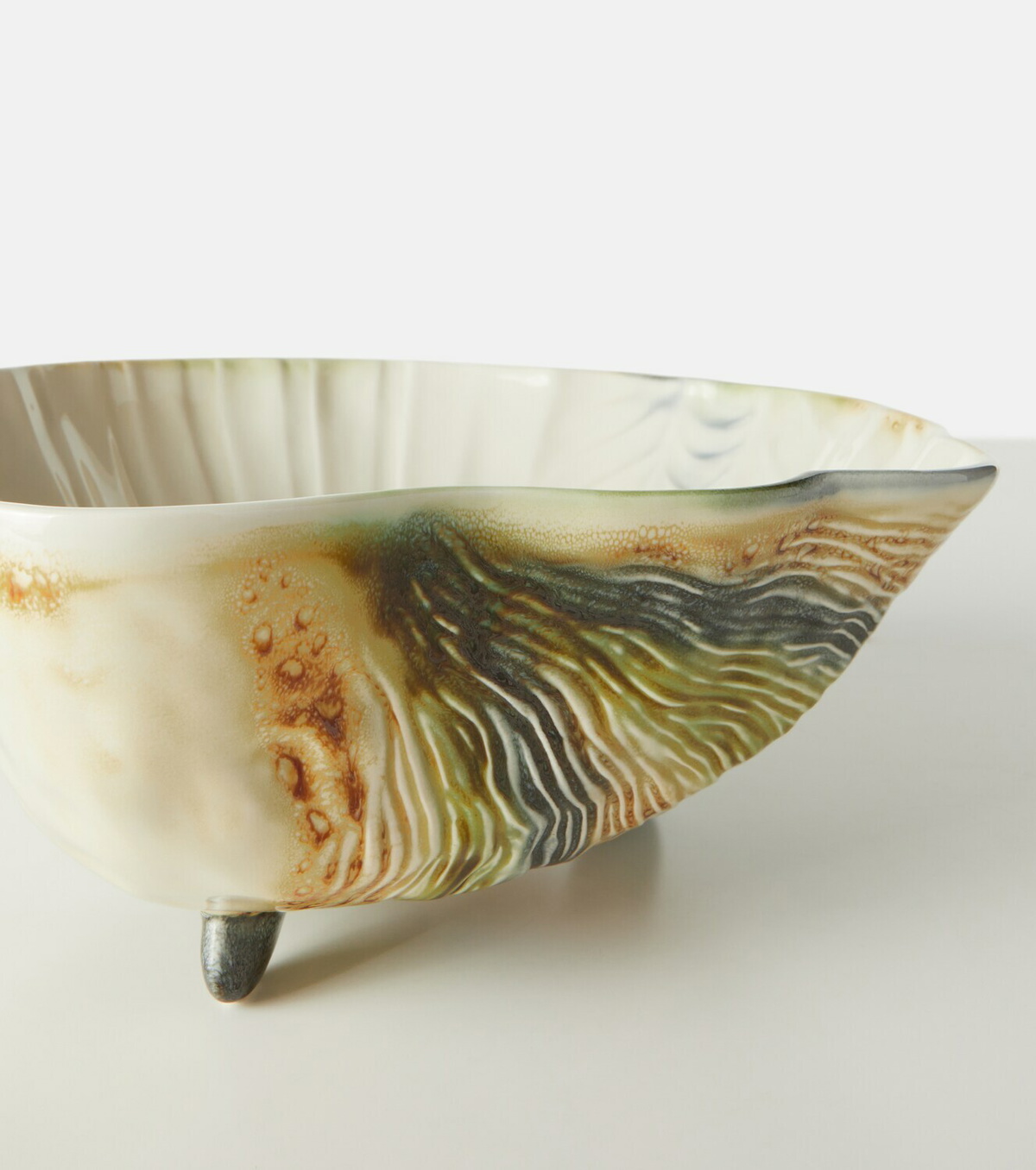 Bordallo Pinheiro Oyster & Scallops ceramic salad bowl
