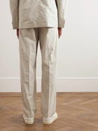 NN07 - Fritz 1062 Tapered Pleated Stretch-Cotton Seersucker Suit Trousers - Neutrals