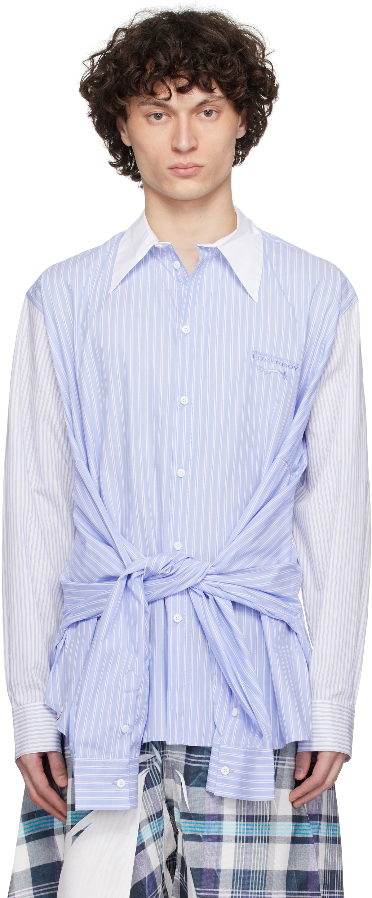 Charles Jeffrey LOVERBOY Blue & White Hug Shirt Charles Jeffrey