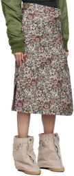 Bless Multicolor Floral Midi Skirt
