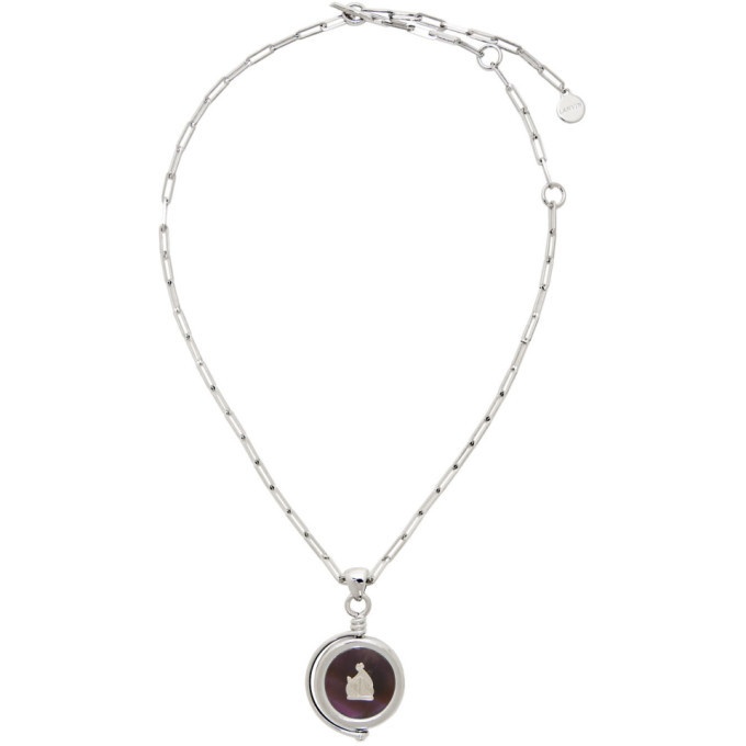 Photo: Lanvin Silver and Purple Amethyste Stone Pendant Necklace