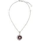 Lanvin Silver and Purple Amethyste Stone Pendant Necklace