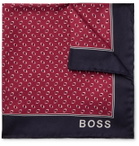 Hugo Boss - Printed Silk-Twill Pocket Square - Red