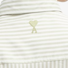 AMI Paris Men's Boxy Stripe Shirt in Chalk/Sage