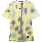 1017 ALYX 9SM - Nike Mesh-Panelled Logo and Camouflage-Print Stretch-Jersey T-Shirt - Yellow