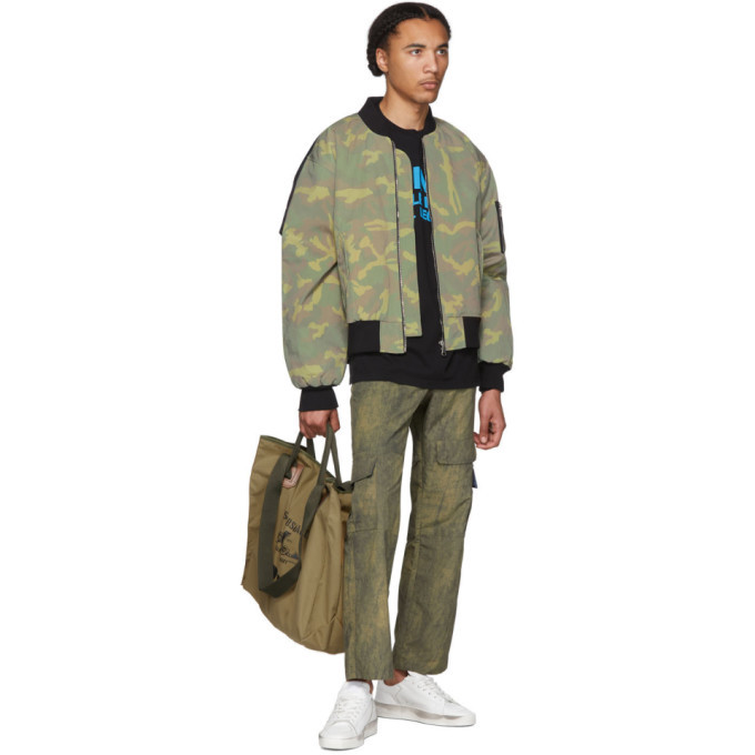 Resort Corps Green T-Shirt Panel Bomber Jacket Resort Corps