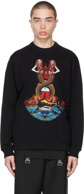 Photo: Burberry Black Embroidered Mermaid Sweater