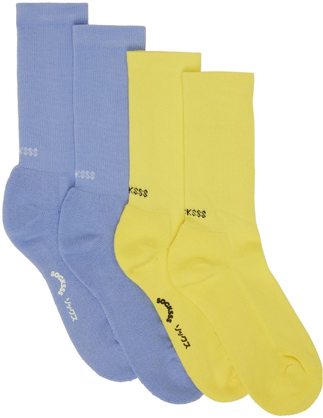 Photo: SOCKSSS Two-Pack Yellow & Blue Socks