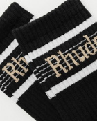 Rhude Logo Stripe Sport Sock Black - Mens - Socks