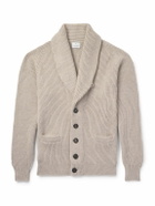 Kingsman - Shawl-Collar Ribbed Wool Cardigan - Neutrals