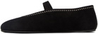 ALAÏA Black Ballerina Strap Flats