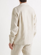 De Bonne Facture - Camp-Collar Washed Linen-Canvas Chore Jacket - Neutrals