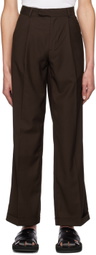 Lukhanyo Mdingi Brown Polyester Trousers