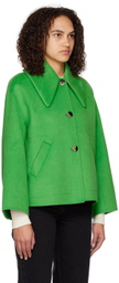 GANNI Green Wide Collar Jacket