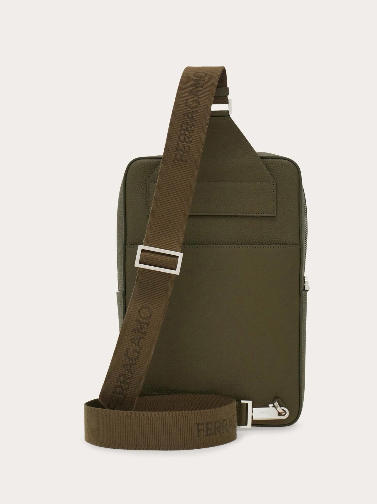 Ferragamo Mens Hug buckle sling bag in Green