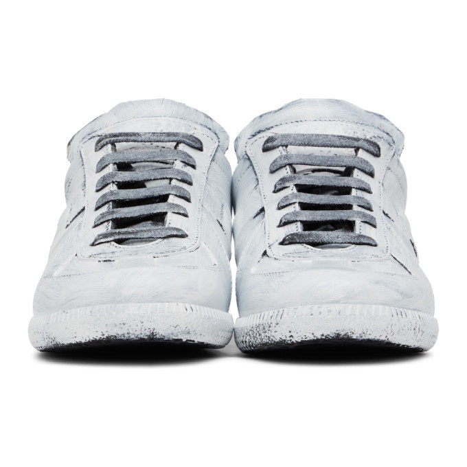 Replica White Paint Sneakers Black