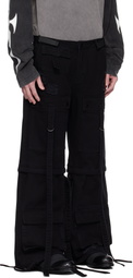 KUSIKOHC Black Straps Cargo Pants