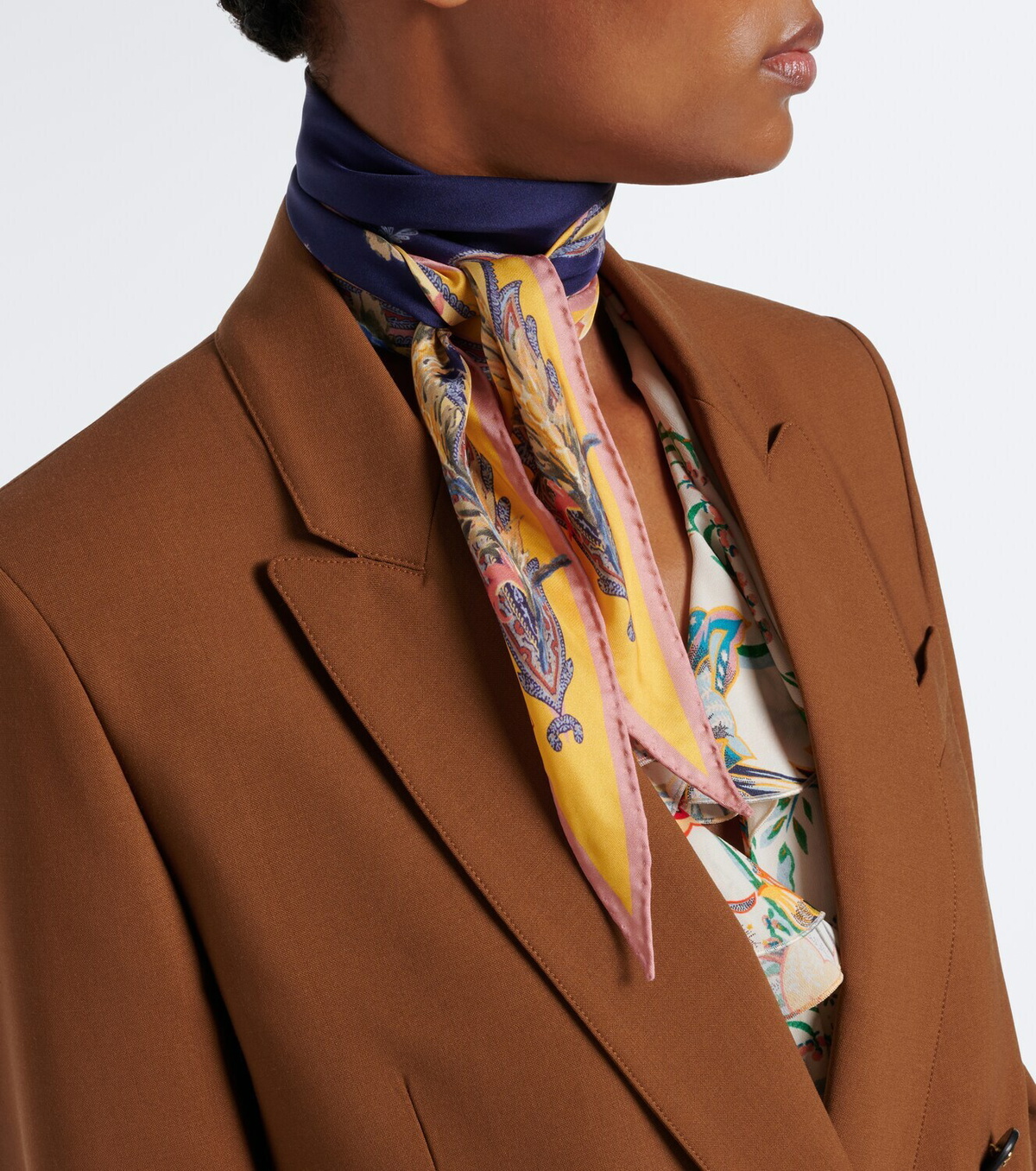 Etro Printed silk twill scarf