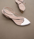 Alaïa Invisible leather wedge thong sandals