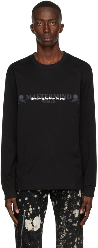 Photo: mastermind WORLD Black 'Be Strong' Long Sleeve T-Shirt