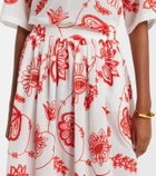 Eres Calie embroidered cotton-blend midi skirt