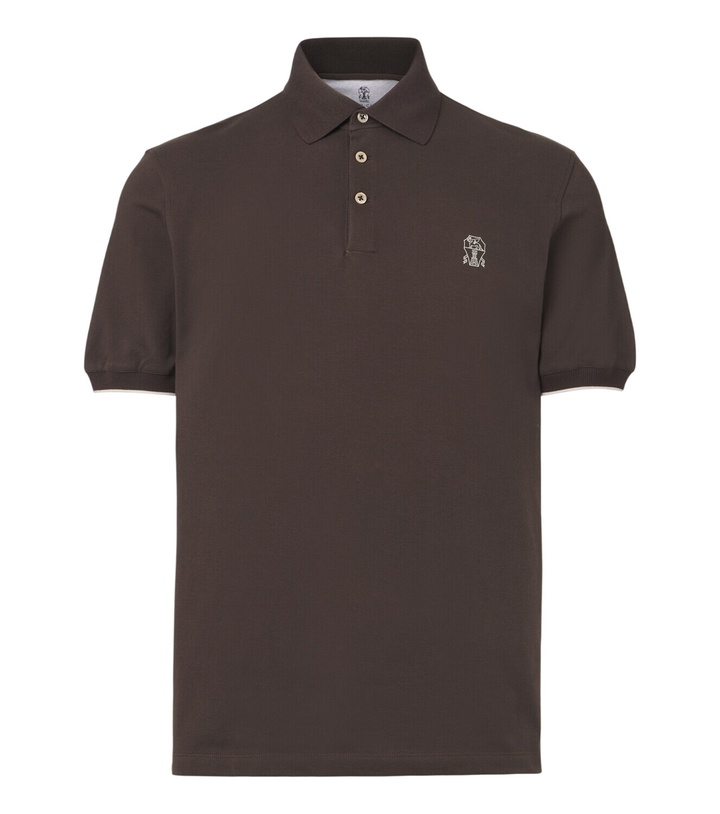 Photo: Brunello Cucinelli Logo cotton piqué polo shirt