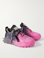 Off-White - Odsy 100 Leather and Rubber-Trimmed Mesh Sneakers - Pink