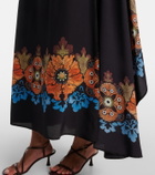 La DoubleJ Magic caped floral silk maxi dress
