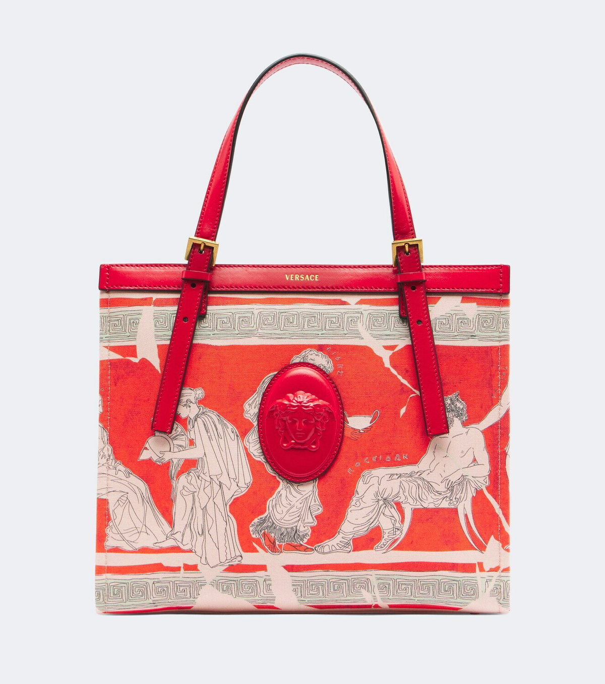 Versace Rivière Mini printed canvas shopper