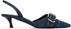 Givenchy Navy Voyou Slingback Heels