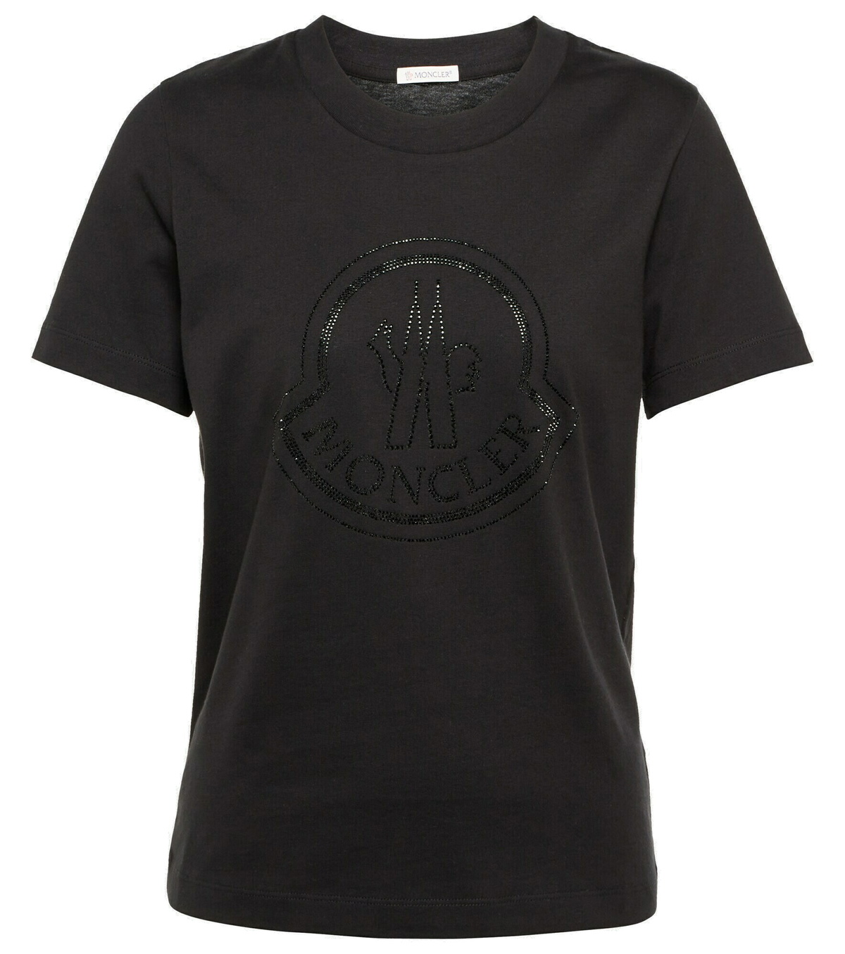 ♪直営店♪Moncler Macrame Cotton T-Shirt 白・黒 Moncler - Logo embellished cotton T-shirt Moncler