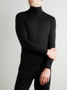 Canali - Cashmere, Wool and Silk-Blend Rollneck Sweater - Black