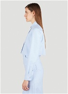 Raf Simons - Cropped Logo Patch Shirt in Blue
