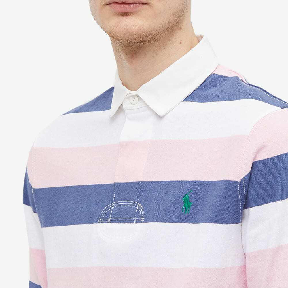 Striped rugby polo shirt NAVY/ PINK
