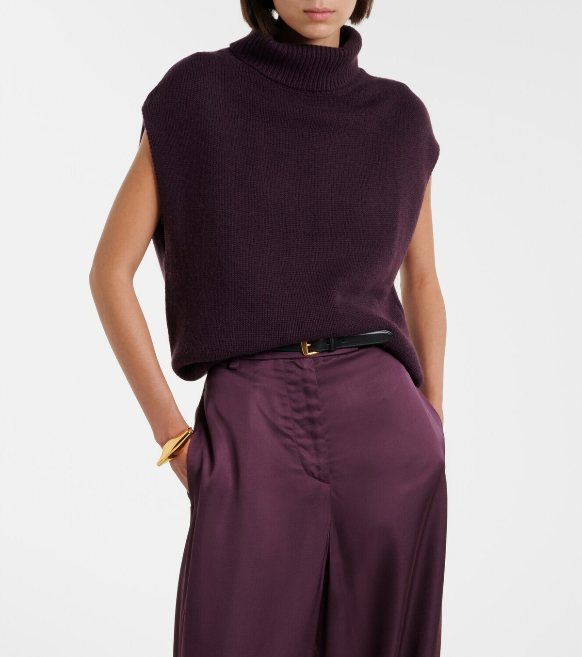 Jardin des Orangers Turtleneck wool and cashmere sweater vest