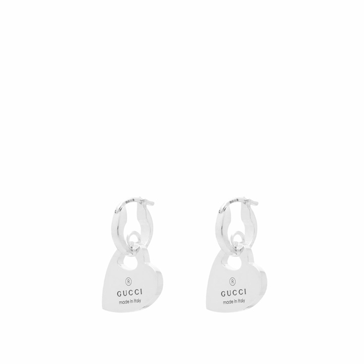 Photo: Gucci Women's Trademark Heart Earrings in Silver 