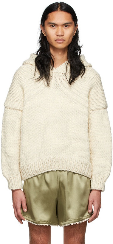 Photo: Tanner Fletcher Off-White Mabel Oversized Chunky Wool Hoodie