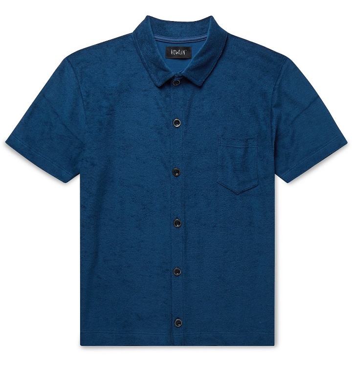Photo: Howlin' - Light Flight Slim-Fit Cotton-Blend Terry Polo Shirt - Blue