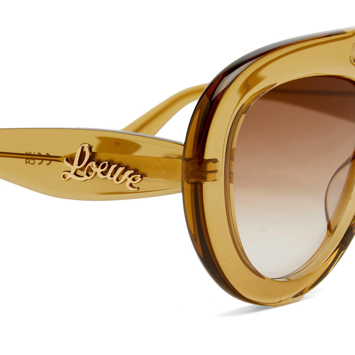 Loewe olive green brown  Sunglasses with Gold Accent Loewe Emerald Green Acetate Rectangle Sunglasses With Golden  main image 2