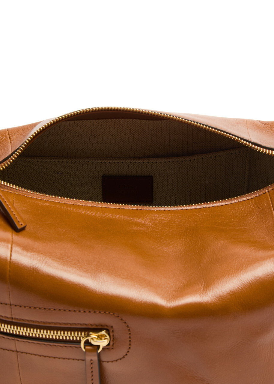 Chloe Glossed Leather Camera bag - Brown - One Size