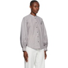 Rika Studios Brown and White Joan Blouse