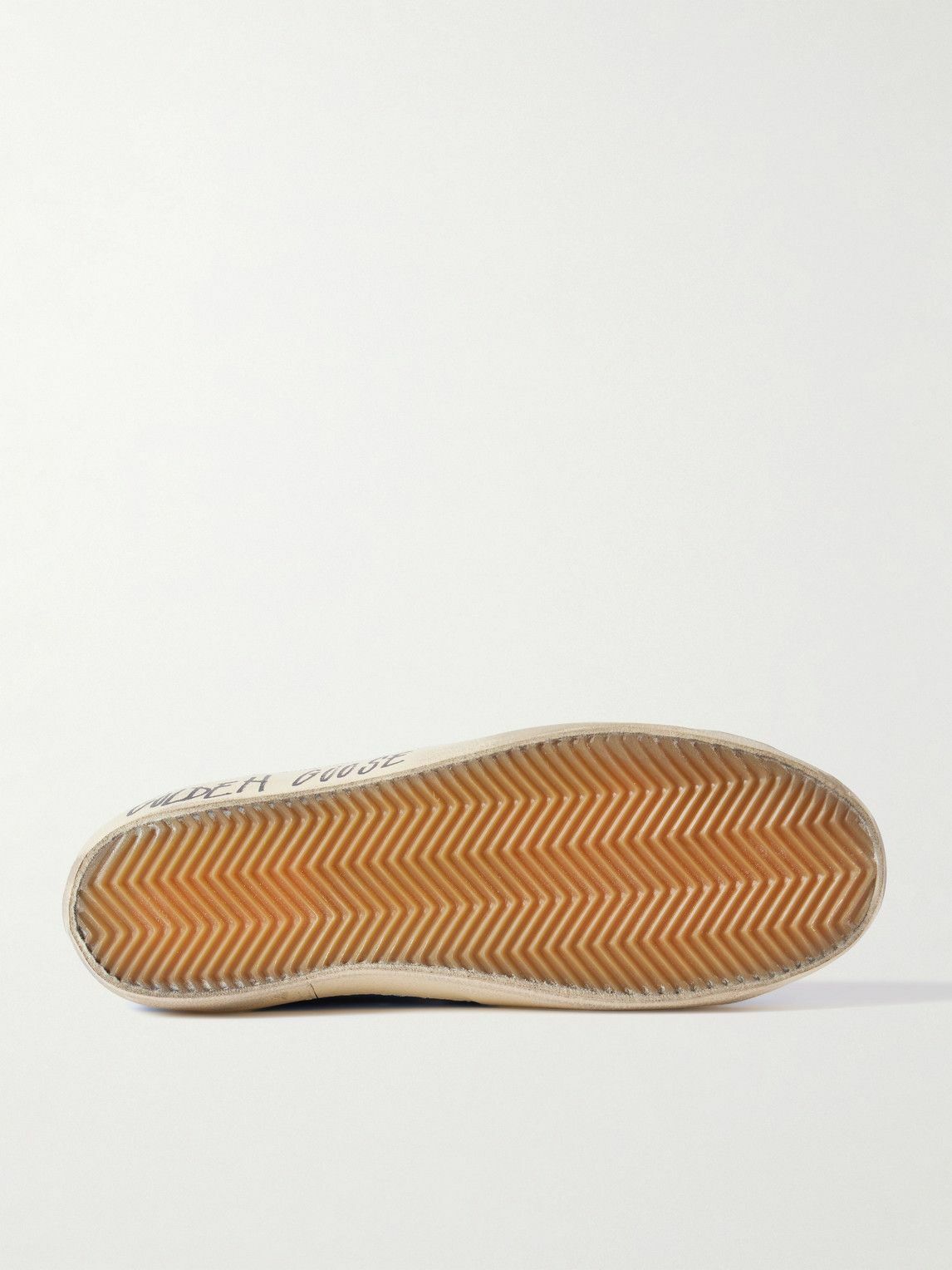 Golden Goose - Super-Star Distressed Leather-Trimmed Suede Sneakers - Blue