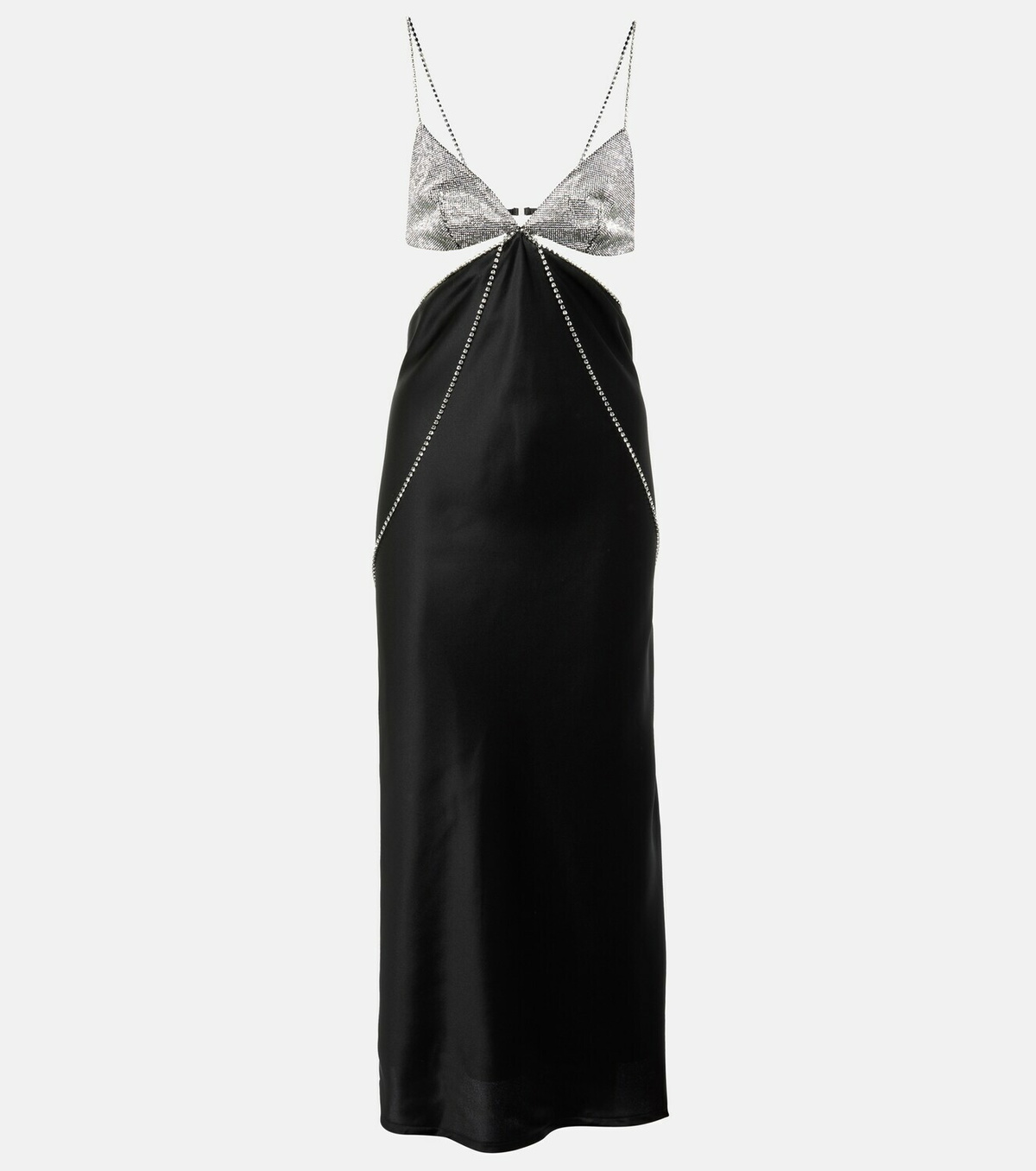Dodo Bar Or Beatrice embellished silk satin dress