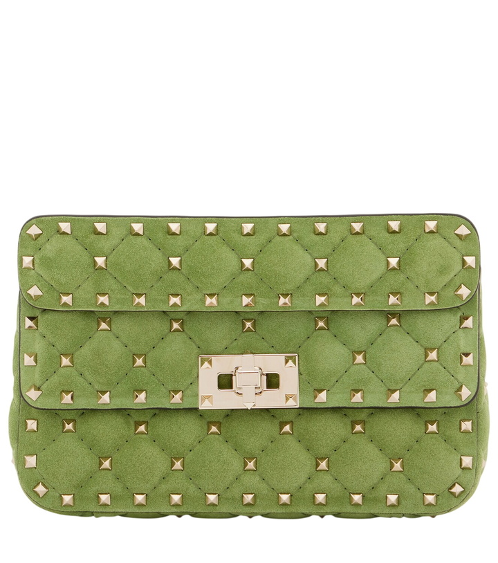 Photo: Valentino Garavani Rockstud Spike Small suede top-handle bag