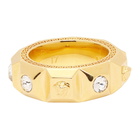 Versace Gold Crystal Palazzo Medusa Band Ring