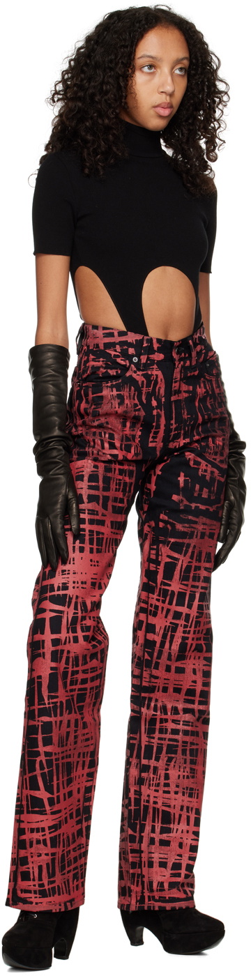 Maximilian Davis Black Scratch Check Jeans