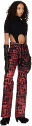 Maximilian Davis Black Scratch Check Jeans