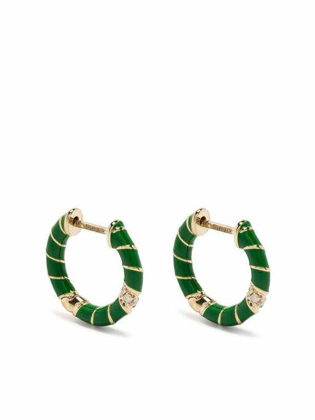Photo: Yvonne Léon 9K Yellow Gold Mini Torsade Diamond Hoop Earrings